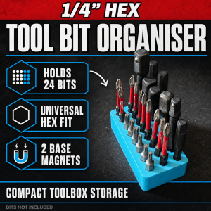 1/4" Hex Tool Bit Organiser | Holds 24
