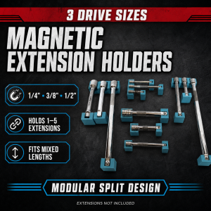 1/4, 3/8 and 1/2 Drive Magnetic Extension Holder Organisers