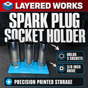 Halfords Advanced 3/8" Spark Plug Socket Holder (Holds 3) | Drawer Organiser