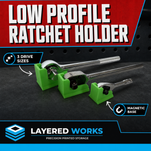 Low Profile Magnetic Ratchet Holder | Toolbox and Drawer Organiser