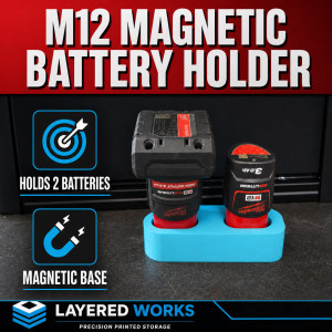 Milwaukee M12 Magnetic Battery Holder | Toolbox Organiser