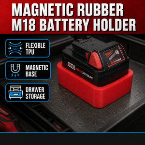 Magnetic Rubber M18 Battery holder | Toolbox Organiser