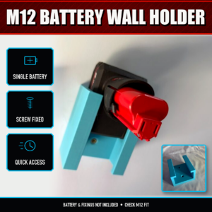 Milwaukee M12 Battery Holder | Secured By Screws