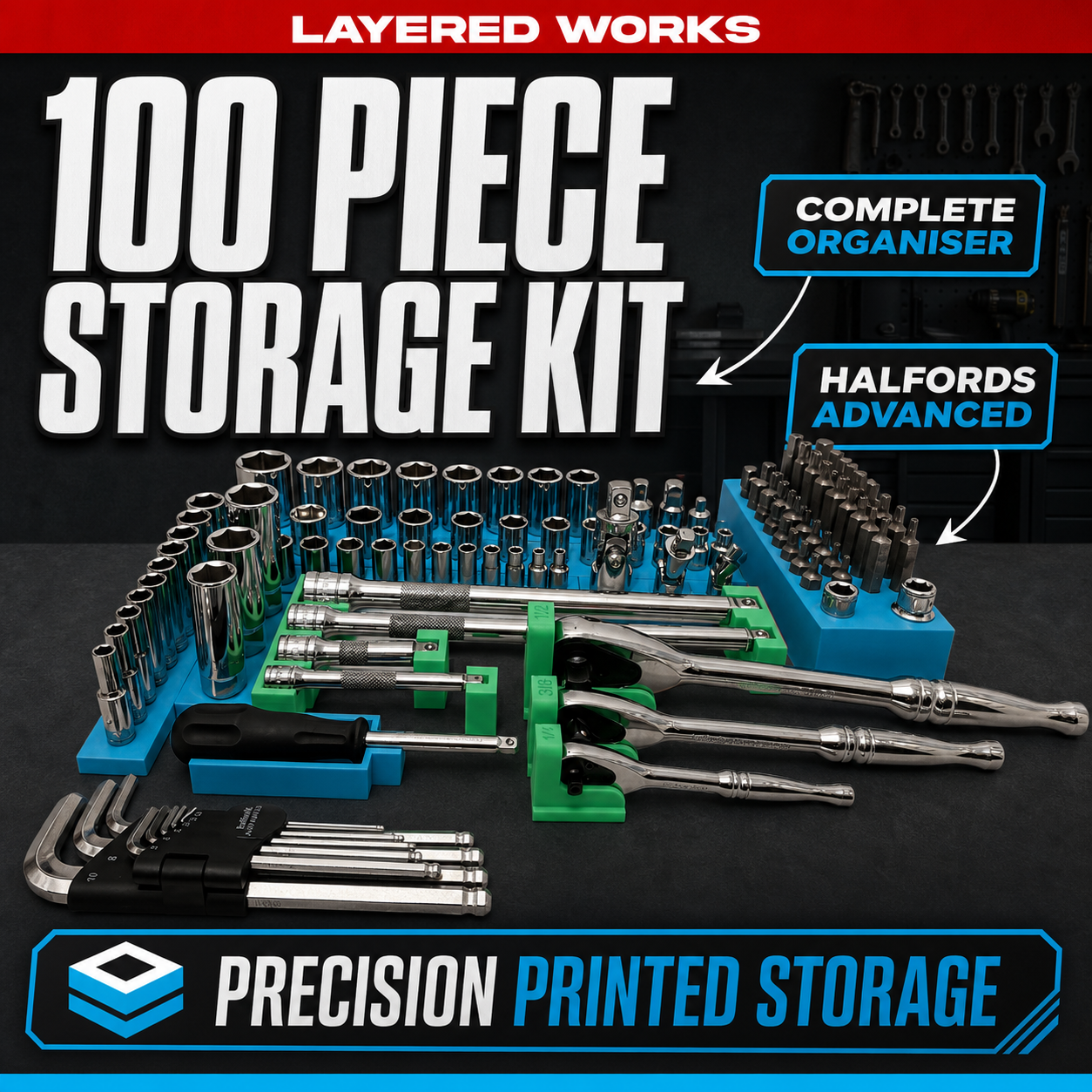 Halfords Advanced 100 Piece Storage Kit | Toolbox Organiser 1 Halfords Advanced 100 Piece Storage Kit | Toolbox Organiser