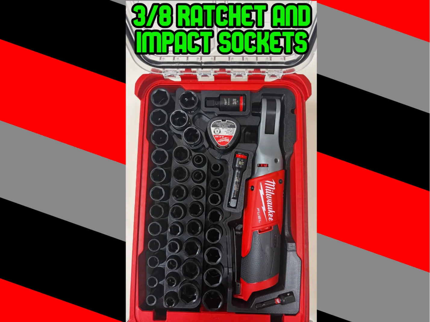 Milwaukee M12 3/8 Ratchet & Socket PACKOUT Insert 2 Milwaukee M12 3/8 Ratchet & Socket PACKOUT Insert - Image 2
