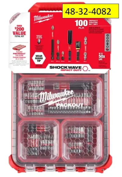 Milwaukee 100pc SHOCKWAVE Bit Kit PACKOUT Insert 11 Milwaukee 100pc SHOCKWAVE Bit Kit PACKOUT Insert - Image 11