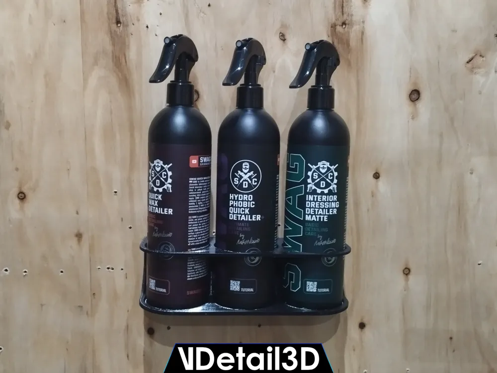 3-Bottle Car Detailing Spray Holder – 65mm Wall Mount 2 3-Bottle Car Detailing Spray Holder – 65mm Wall Mount - Image 2