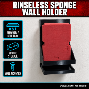 Rinseless Wash Sponge Wall Holder with Drip Tray