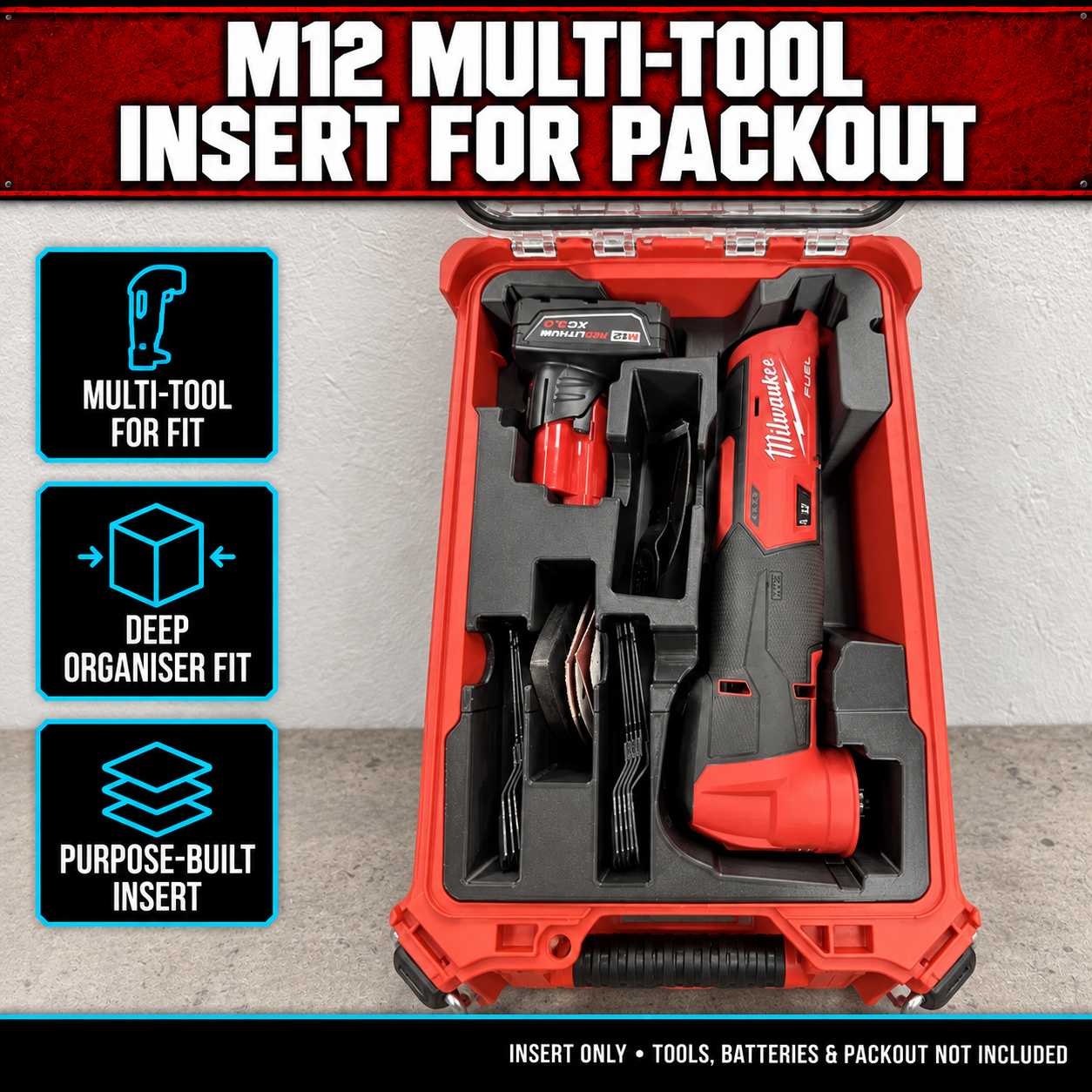 Milwaukee M12 Multi-Tool Insert for PACKOUT 1 Milwaukee M12 Multi-Tool Insert for PACKOUT
