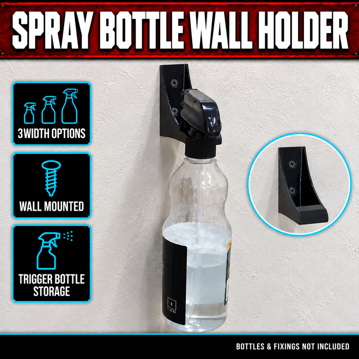 Trigger Spray Bottle Wall Holder 1 Trigger Spray Bottle Wall Holder