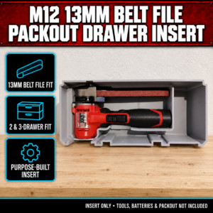 Milwaukee M12 13mm Belt File PACKOUT Drawer Insert