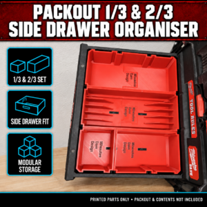 Milwaukee PACKOUT 1/3 & 2/3 Side Drawer Organiser
