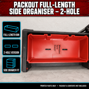 Milwaukee PACKOUT Full-Length Side Organiser – 2-Hole