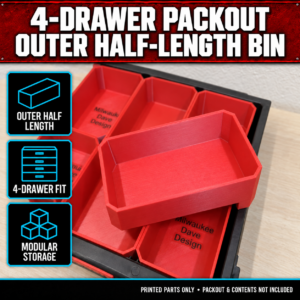 Milwaukee 4-Drawer PACKOUT Outer Half-Length Bin