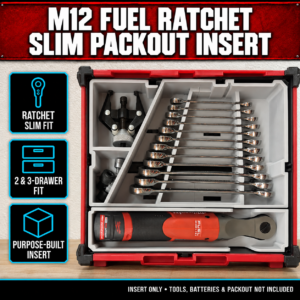 Milwaukee M12 FUEL Ratchet Slim PACKOUT Insert