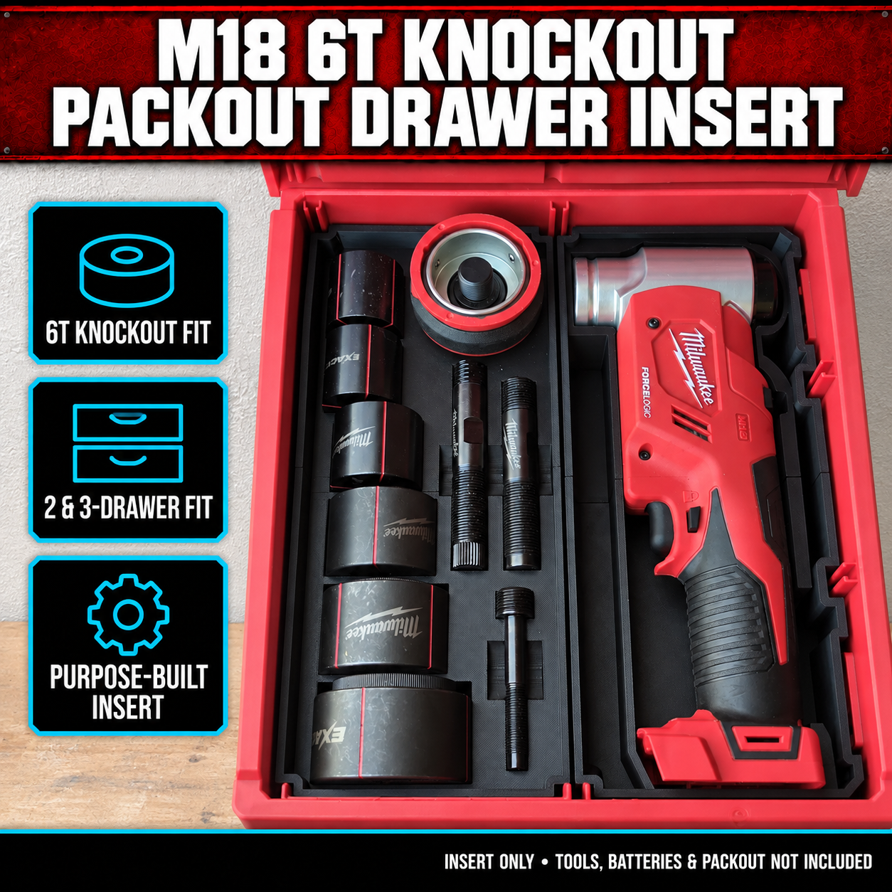 Milwaukee M18 6T Knockout PACKOUT Drawer Insert 1 Milwaukee M18 6T Knockout PACKOUT Drawer Insert