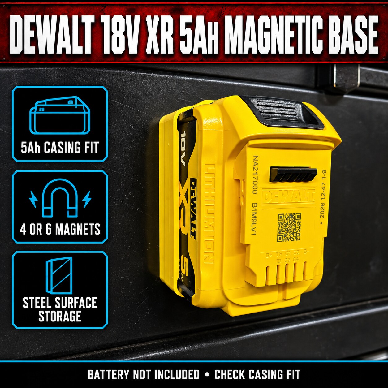 dewalt 18v xr 5ah magnetic battery base featured