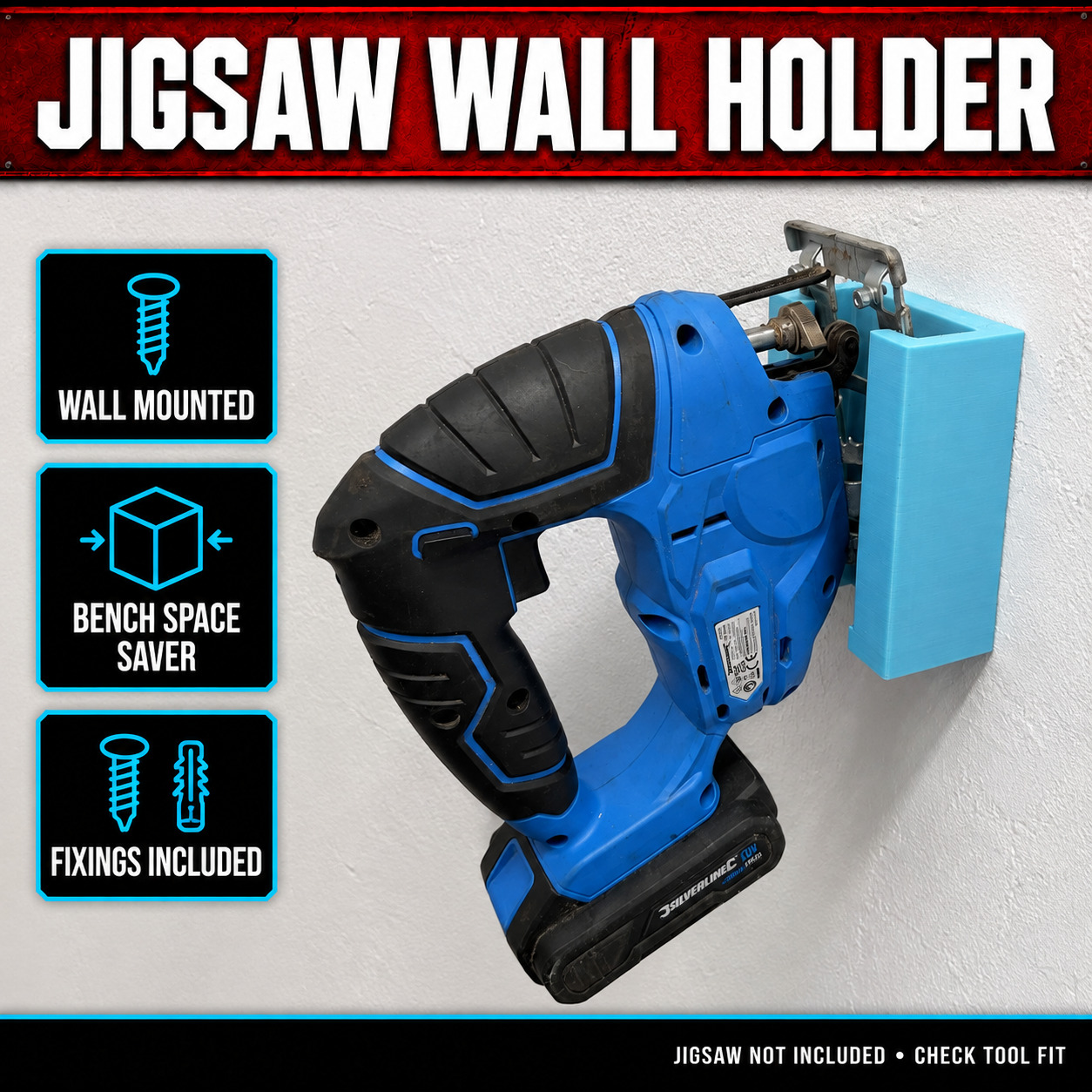 Jigsaw Wall Holder 1 Jigsaw Wall Holder – product features and example use
