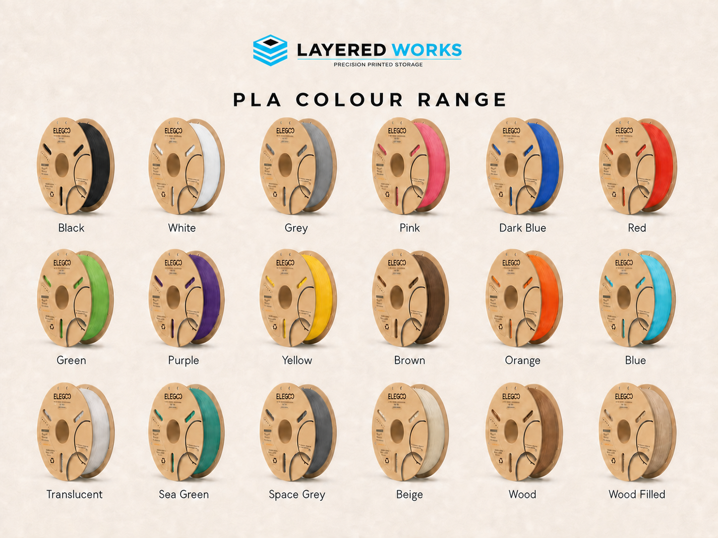 Halfords Advanced 10mm Bit Set Holder (from 200pc Set) | Magnetic | 2 Versions 2 Layered Works Elegoo PLA filament colour reference chart