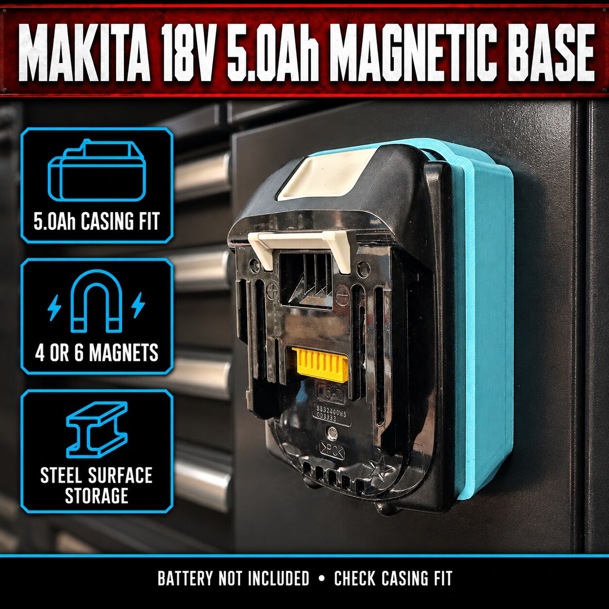 makita 18v 5ah magnetic battery base featured