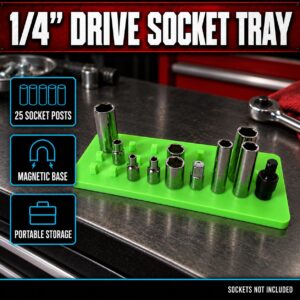 Our Products 30 25-Socket 1/4-Inch Drive Portable Magnetic Socket Tray