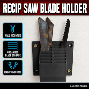 Our Products 38 Reciprocating Saw Blade Wall Holder – product features and example use