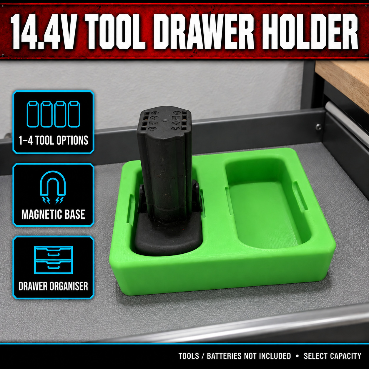 Snap-on 14.4V Magnetic Tool Drawer Holder 1 Snap-on 14.4V Magnetic Tool Drawer Holder – product features and example use
