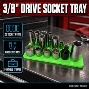 Our Products 28 22-Socket 3/8-Inch Drive Portable Magnetic Socket Tray