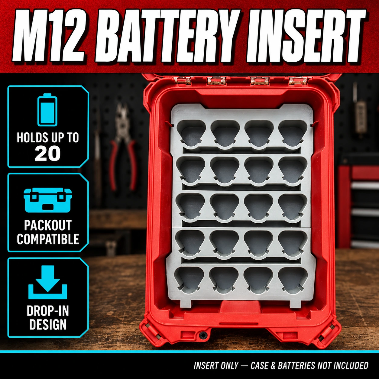 M12 Packout Insert - Milwaukee Packout Insert 1 M12 Packout Insert - Milwaukee Packout Insert