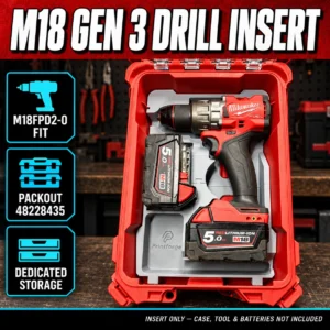 Our Products 25 Milwaukee M18 Gen 3 Drill Packout Insert – Fits Model 48228435 Compact Organiser