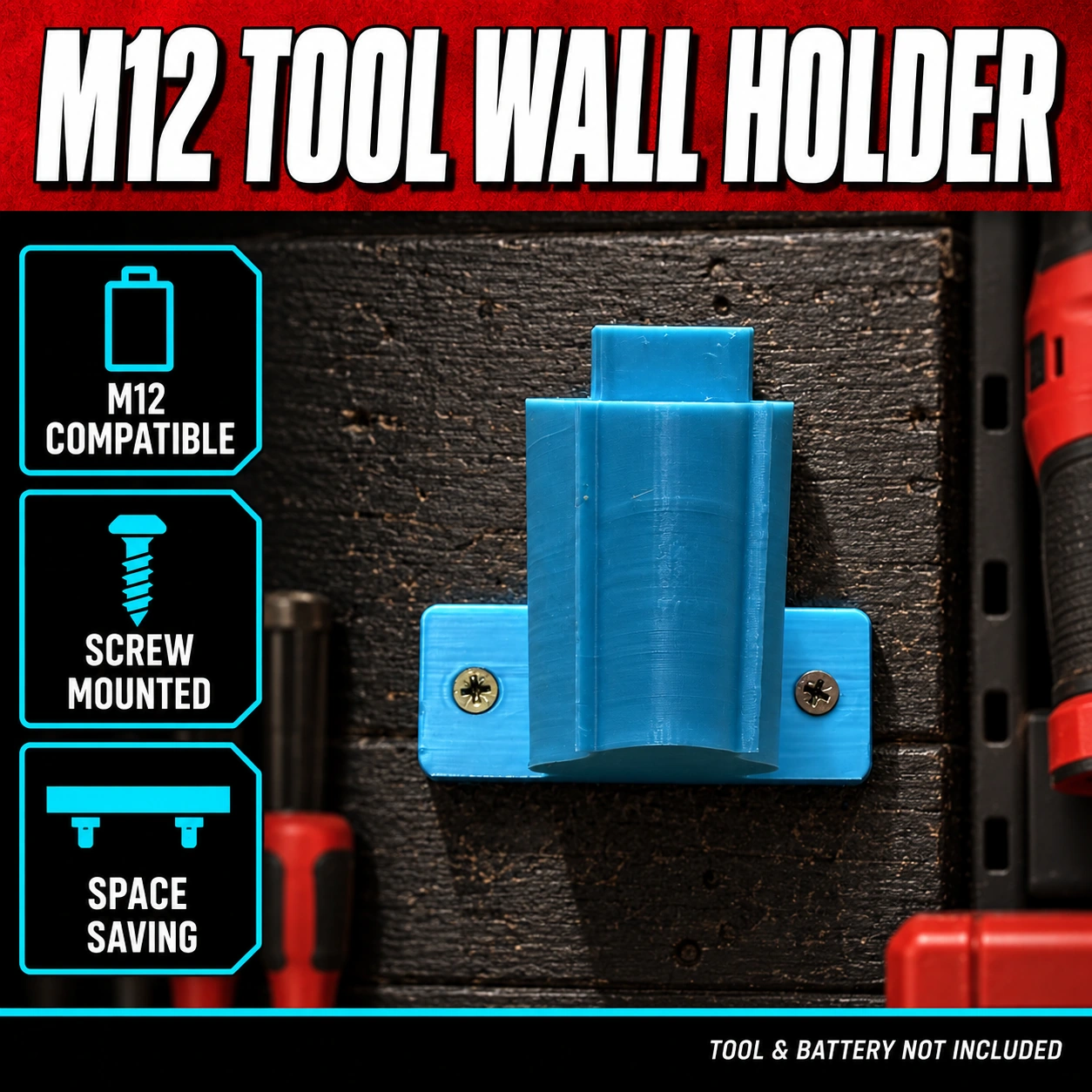 Milwaukee M12 Tool Wall Holder 1 Milwaukee M12 Tool Wall Holder