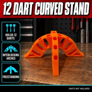 Dart Holder Curved Stand (Holds 12 Darts) - Multiple Colours