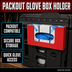 Our Products 22 Nitrile Disposable Glove Holder for your Milwaukee Packout Organiser & Toolbox