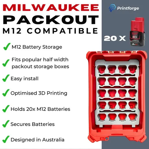 M12 Packout Insert - Milwaukee Packout Insert 2 M12 Packout Insert - Milwaukee Packout Insert - Image 2