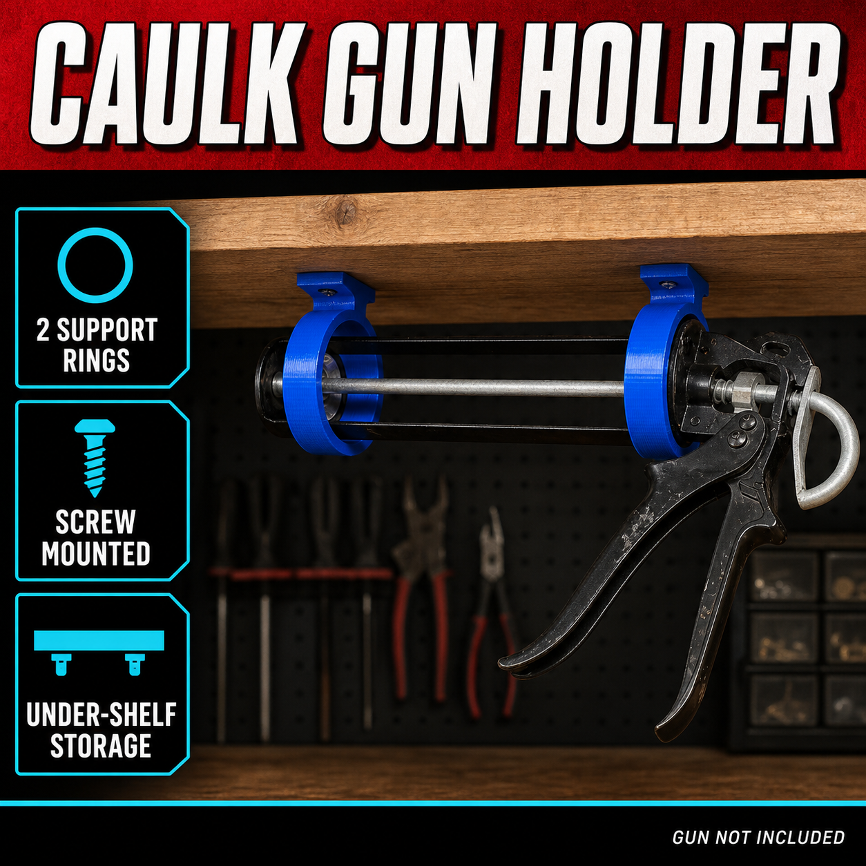 Silicone Sealant Caulk Gun Holder Wall Mounted Multiple Colours 267739759577